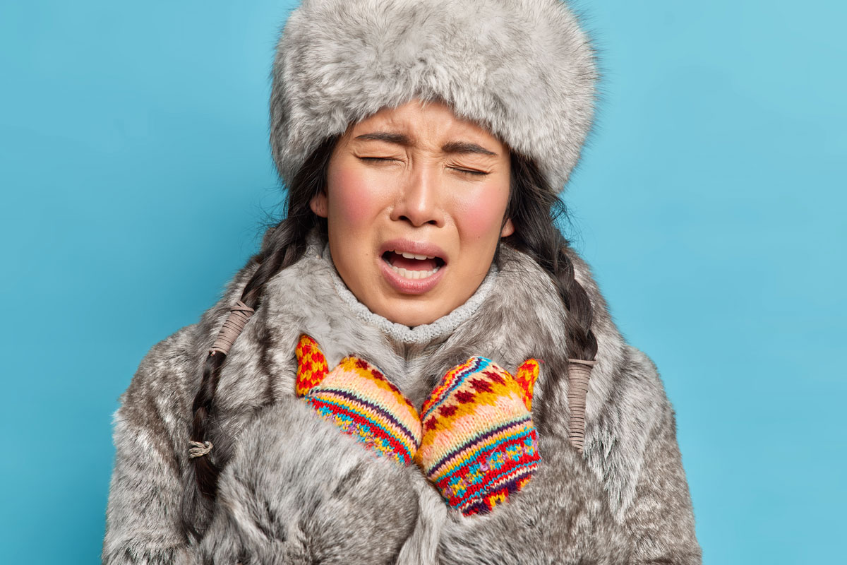 woman with winter pain
